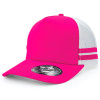 Striped Trucker Caps Hot Pink White